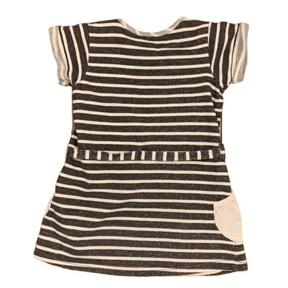 Hanna Andersson Minnie Mouse Dress: Black & White Striped Top Drawstring Waist 4 - Picture 2 of 8